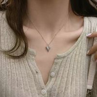 Wholesale Simple Style Heart Shape Titanium Steel Plating Gold Plated Pendant Necklace sku image 2