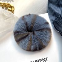 Simple Style Solid Color Rabbit Fur Hair Tie sku image 2