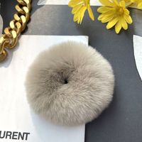 Simple Style Solid Color Rabbit Fur Hair Tie main image 4