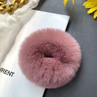 Simple Style Solid Color Rabbit Fur Hair Tie sku image 8