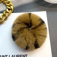 Simple Style Solid Color Rabbit Fur Hair Tie sku image 16