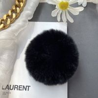Simple Style Solid Color Rabbit Fur Hair Tie sku image 12