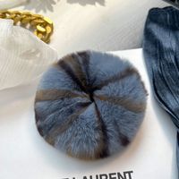 Simple Style Solid Color Rabbit Fur Hair Tie main image 2