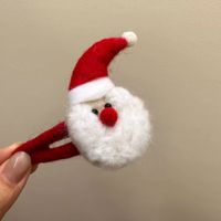 Cute Santa Claus Cloth Handmade Hair Clip sku image 3