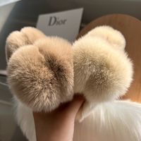 Sweet Solid Color Rabbit Fur Hair Claws main image 4
