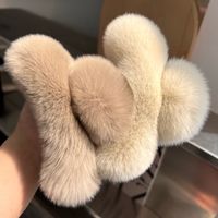 Sweet Solid Color Rabbit Fur Hair Claws main image 1