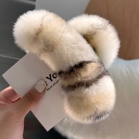 Sweet Solid Color Rabbit Fur Hair Claws sku image 13