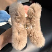 Sweet Solid Color Rabbit Fur Hair Claws main image 2