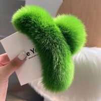 Sweet Solid Color Rabbit Fur Hair Claws sku image 6