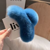 Sweet Solid Color Rabbit Fur Hair Claws sku image 10
