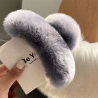 Sweet Solid Color Rabbit Fur Hair Claws sku image 15