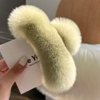 Sweet Solid Color Rabbit Fur Hair Claws sku image 4