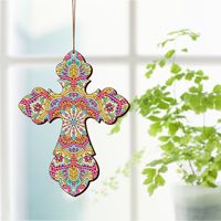 Ethnic Style Pastoral Cross Poplar Density Plate Artificial Decorations main image 2