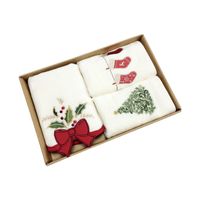 Cute Christmas Tree Bow Knot Cotton Towels sku image 1
