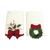 Cute Christmas Tree Bow Knot Cotton Towels main image 4