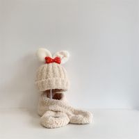 Girl's Boy's Elegant Basic Simple Style Bow Knot Wool Cap sku image 4