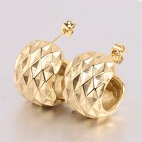 Wholesale Jewelry Simple Style Solid Color Metal Gold Plated Plating Ear Studs sku image 2