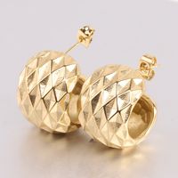 Wholesale Jewelry Simple Style Solid Color Metal Gold Plated Plating Ear Studs main image 6