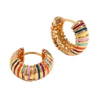 1 Pair Classic Style Color Block Plating Stainless Steel 18k Gold Plated Earrings main image 4