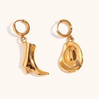 1 Pair Simple Style Solid Color Plating Stainless Steel 18k Gold Plated Earrings main image 1
