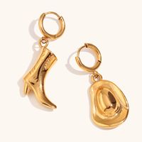1 Pair Simple Style Solid Color Plating Stainless Steel 18k Gold Plated Earrings main image 4