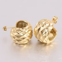 Wholesale Jewelry Simple Style Solid Color Metal Gold Plated Plating Ear Studs main image 4