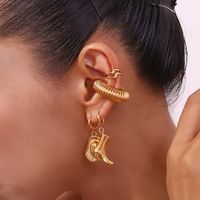 1 Pair Simple Style Solid Color Plating Stainless Steel 18k Gold Plated Earrings main image 3