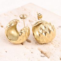 Wholesale Jewelry Simple Style Solid Color Metal Gold Plated Plating Ear Studs main image 3