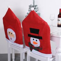 Christmas Cartoon Style Cute Christmas Hat Santa Claus Nonwoven Family Gathering Daily Festival Chair Cover main image 5
