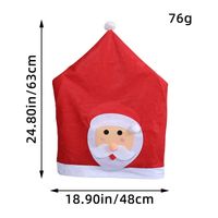 Christmas Cartoon Style Cute Christmas Hat Santa Claus Nonwoven Family Gathering Daily Festival Chair Cover sku image 1