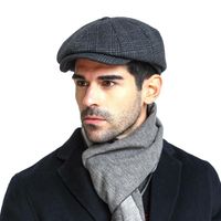 Men's Casual Solid Color Crimping Beret Hat main image 1