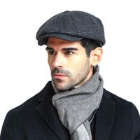 Men's Casual Solid Color Crimping Beret Hat sku image 4