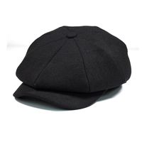 Men's Casual Solid Color Crimping Beret Hat sku image 1