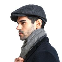 Men's Casual Solid Color Crimping Beret Hat main image 4