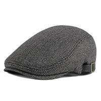 Men's Retro Plaid Crimping Beret Hat main image 3