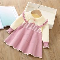 Princess Classic Style Solid Color Cotton Girls Dresses sku image 1