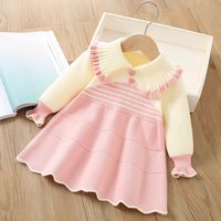 Princess Classic Style Solid Color Cotton Girls Dresses main image 2
