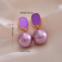 1 Pair Simple Style Geometric Plating Imitation Pearl Alloy Drop Earrings main image 5