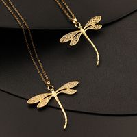 Elegant Lady Dragonfly Copper Pendant Necklace main image 3