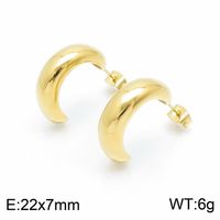 1 Paar Moderner Stil Einfacher Stil Einfarbig Überzug Rostfreier Stahl 18 Karat Vergoldet Ohrringe sku image 53