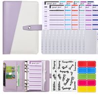 1 Piece 1 Set Solid Color School Pu Leather Paper Preppy Style Stationary Sets main image 3