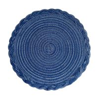 European-style Three-strand Braid Imitation Cotton Yarn Round Placemat Household Decoration Heat Proof Mat Hand-woven Polyester Non-slip Table Cap Pad sku image 4
