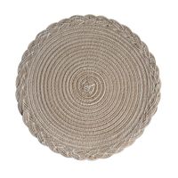 European-style Three-strand Braid Imitation Cotton Yarn Round Placemat Household Decoration Heat Proof Mat Hand-woven Polyester Non-slip Table Cap Pad sku image 5