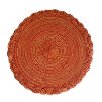 European-style Three-strand Braid Imitation Cotton Yarn Round Placemat Household Decoration Heat Proof Mat Hand-woven Polyester Non-slip Table Cap Pad sku image 6