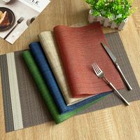 Cross-border Solid Color European-style Pvc Woven Insulation Western-style Placemat Hotel Home Teslin Dining Table Cushion Coaster Wholesale main image 1