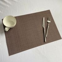 Cross-border Solid Color European-style Pvc Woven Insulation Western-style Placemat Hotel Home Teslin Dining Table Cushion Coaster Wholesale sku image 7