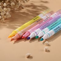 1 Set Solid Color School Plastic Preppy Style Fluorescent Pen main image 2