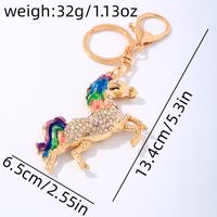 Funny Pastoral Simple Style Rabbit Animal Horse Alloy Irregular Inlay Rhinestones Keychain sku image 5