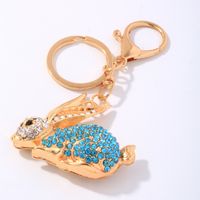 Funny Pastoral Simple Style Rabbit Animal Horse Alloy Irregular Inlay Rhinestones Keychain sku image 4