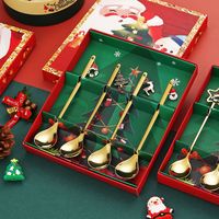 Christmas Cute Christmas Hat Christmas Tree Santa Claus Stainless Steel Spoon main image 5